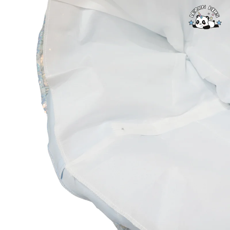 LEZONKIDS - Sky Blue Shiny Children's Poncho Skirt fairy Bubble Sleeve Sequin Princess Skirt Child Hostess Princess Skirt Wholesale